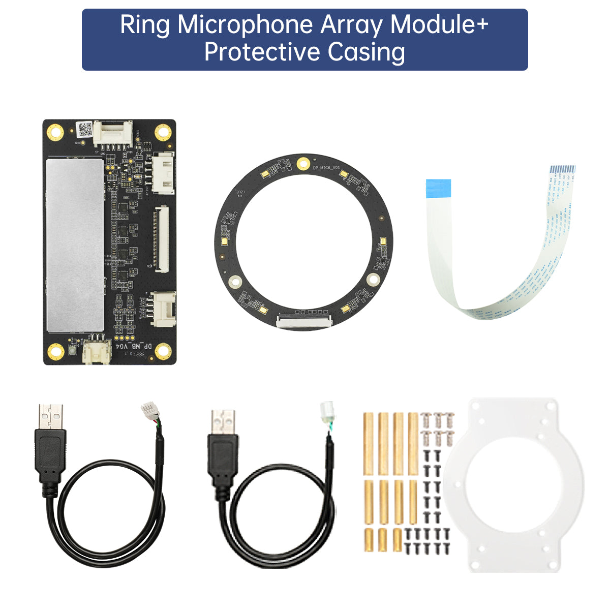 iFLYTEK Far-Field Microphone Array Module ROS Six-Microphone Voice Board 6-Microphone Sound Source Positioning Navigation